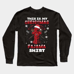 Firefighter Christmas Pajama Long Sleeve T-Shirt